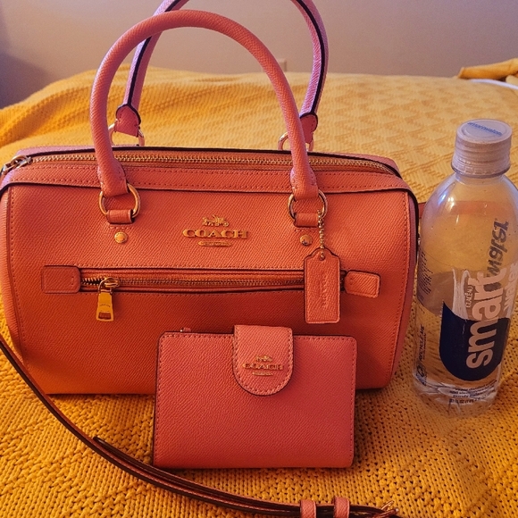 Coach Pink Satchels with Matching Wallet - Picture 2 of 10